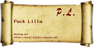 Peck Lilla névjegykártya